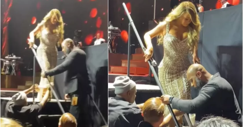 Mariah Carey, surprinsă deplasându-se cu dificultate pe scări. Motivul anulării concertelor sale de Crăciun