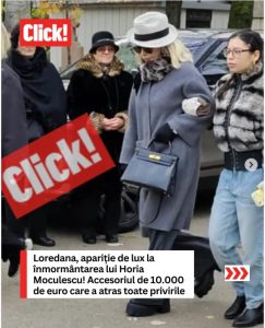 Cum s-a prezentat Loredana Groza la funeraliile lui Horia Moculescu. Artista a venit însoțită de fiica ei, Elena